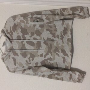 Lit 26 Women's Hooded Brown & Gray Camouflage Sweatshirt. Size M